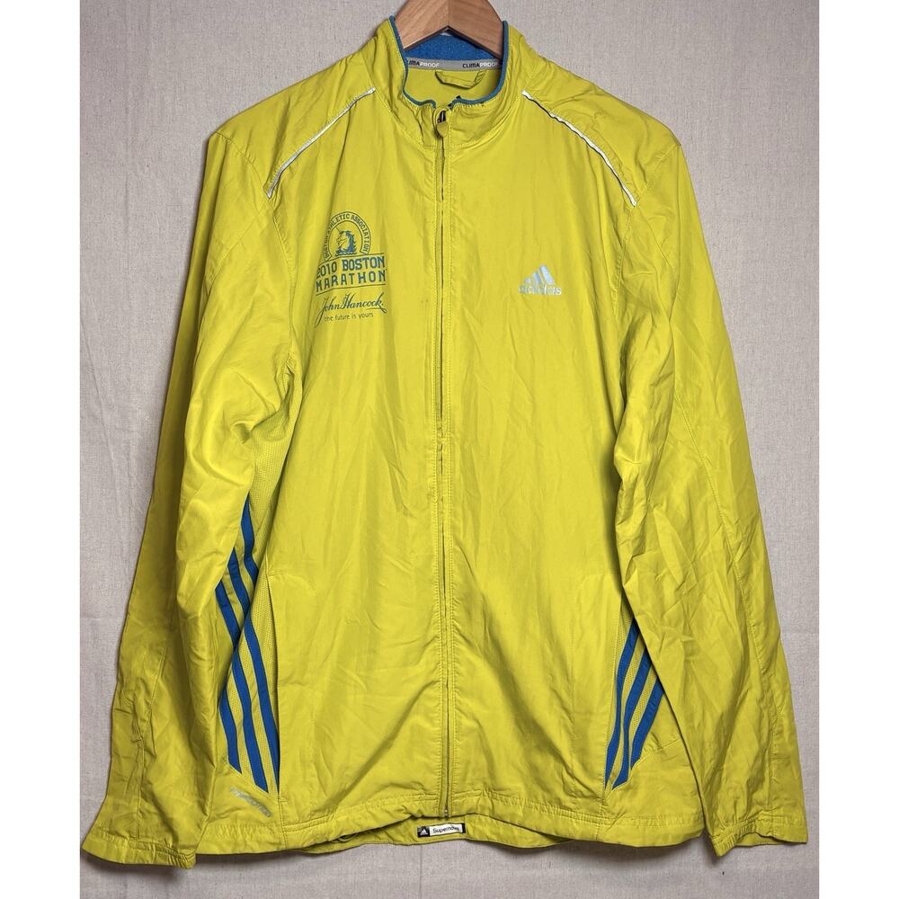 Adidas 2010 Official Boston Marathon ClimaPROOF Mens Sz L Jacket Reflective‎
